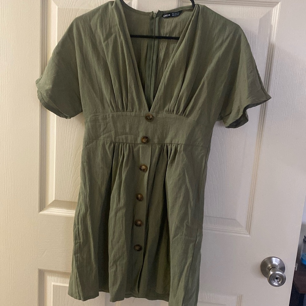 Button Front A-line Dress